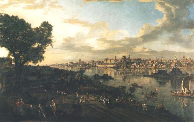 Bernardo Bellotto View of Warsaw from the Praga bank oil painting picture